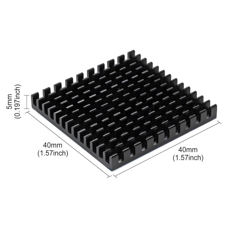 Manesi 6PCS 40mm Aluminum Heat Sink with Thermal Conductive Adhesive Tape, 40×40×5mm Heatsink Cooler for Cooling TEC1-12706, VRM GPU Stepper Driver 3D Printer Stepper Motor - Image 3